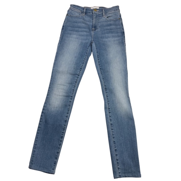 Frame Le High Skinny Jeans Light Wash Europa Stretch Denim Size 25 - Picture 3 of 13